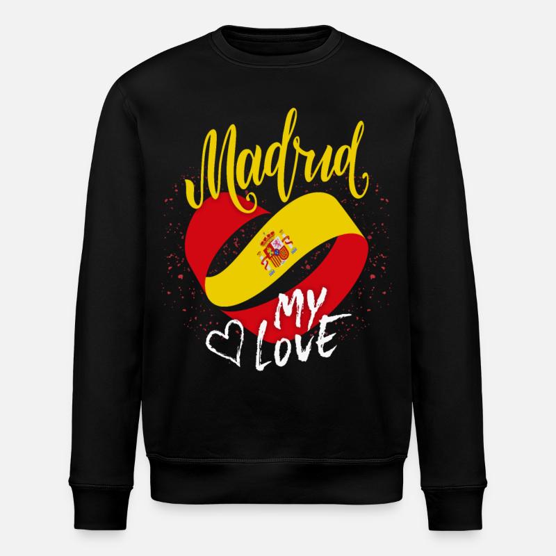 Madrid-Espagne, drapeau, drôle de dicton - Sweat bio ROLLER Stanley/Stella Unisexe - noir