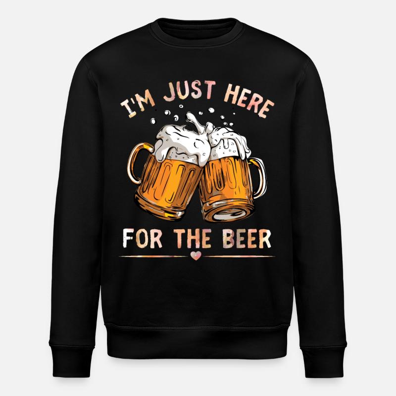 Biertrinker lustiger Spruch, Biergläser - Stanley/Stella Unisex Bio-Sweatshirt ROLLER - Schwarz