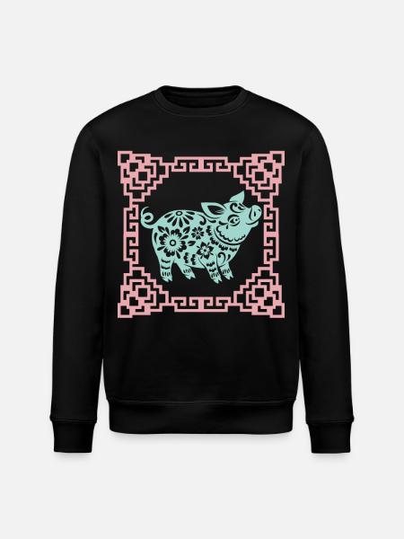 Grisens år, kinesiskt horoskop Kina - Ekologisk sweatshirt ROLLER unisex från Stanley/Stella - svart