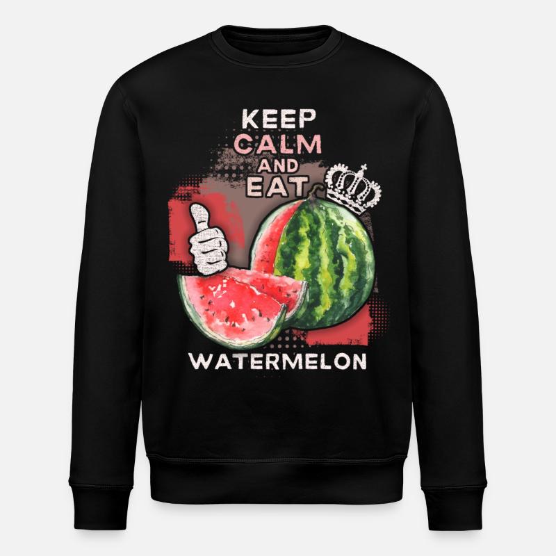 Pastèque drôle de dicton Eat-Watermelon - Sweat bio ROLLER Stanley/Stella Unisexe - noir