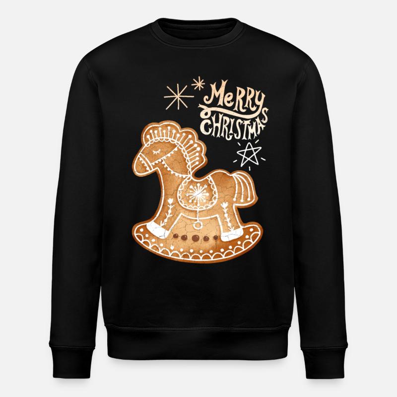 Gingerbread Cheval gingerbread-cheval Noël - Sweat bio ROLLER Stanley/Stella Unisexe - noir
