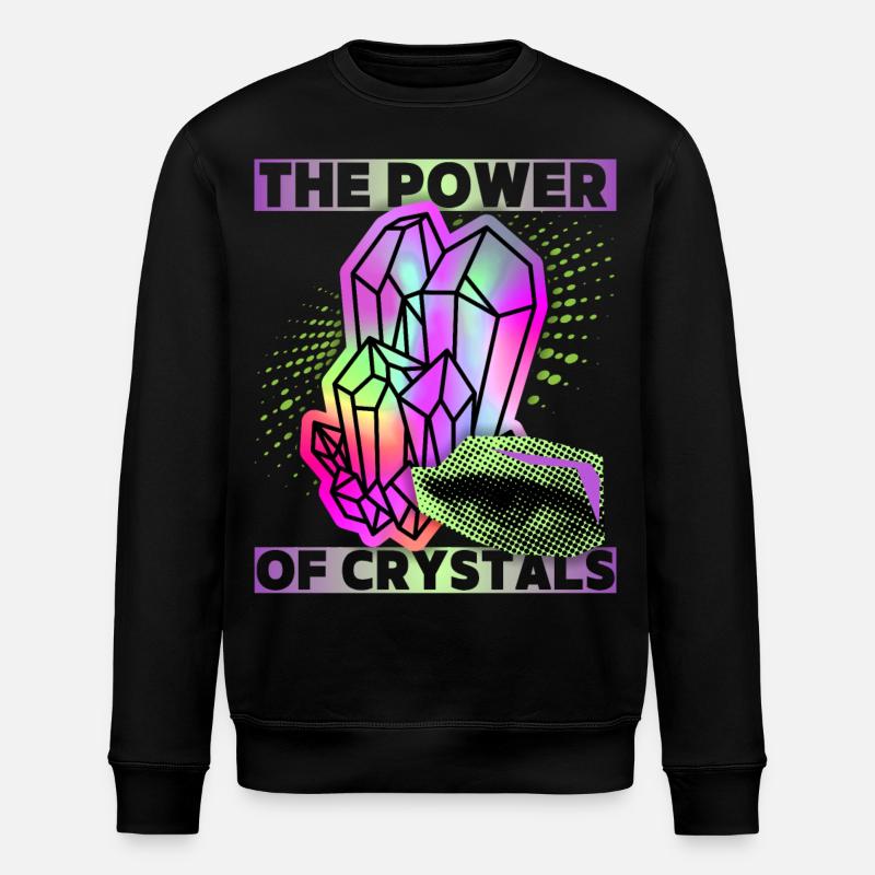 Crystals, Magic Crystals Saying Crystal-Power - Stanley/Stella ROLLER Unisex Organic Sweatshirt - black