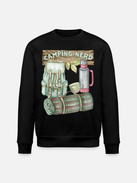 Camping, Camping-Nerd, Rucksack, lustiger Spruch - Stanley/Stella Unisex Bio-Sweatshirt ROLLER - Schwarz