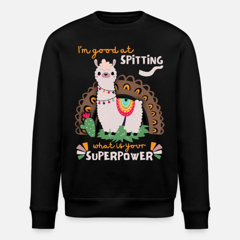 Lama-Llama, drôle de dicton Spitting-Llama - Sweat bio ROLLER Stanley/Stella Unisexe - noir