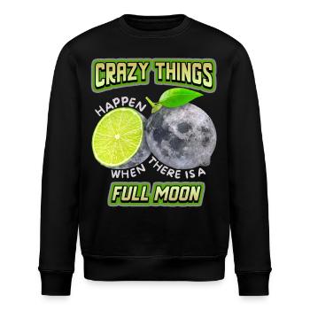 Surrealismus, Vollmond mit Zitrone lustiger Spruch - Stanley/Stella Unisex Bio-Sweatshirt ROLLER - Schwarz - Vorne - Nik (191cm)