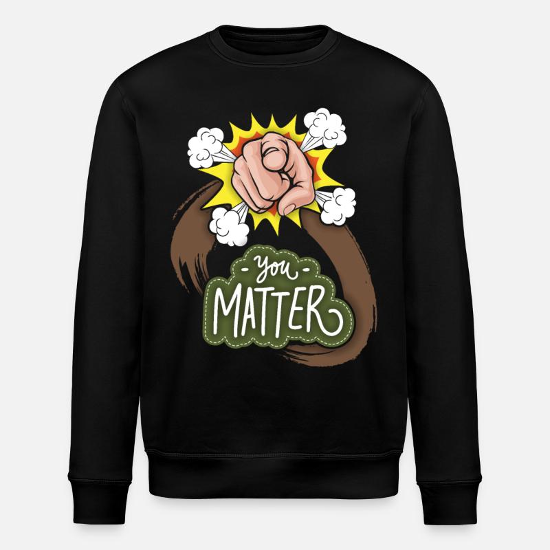 Motivation-Inspiration Zeigefinger Spruch, Comic - Stanley/Stella Unisex Bio-Sweatshirt ROLLER - Schwarz