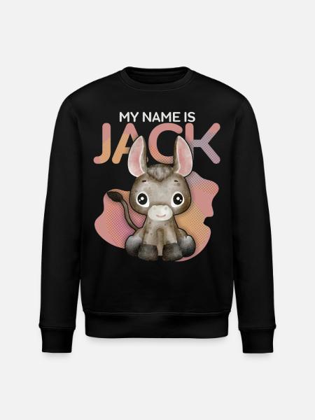 Donkey, Jack-Donkey, funny saying My-Name-Is-Jack - Stanley/Stella ROLLER Unisex Organic Sweatshirt - black
