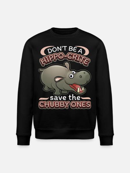 Funny hippopotamus, hippo hippo-pun, saying - Stanley/Stella ROLLER Unisex Organic Sweatshirt - black