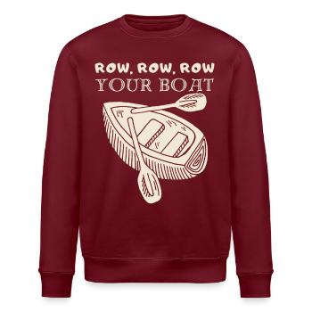 Rudern, Boot, Ruderboot lustiger Spruch Kinderreim - Stanley/Stella Unisex Bio-Sweatshirt ROLLER - Burgunderrot - Vorne - Nik (191cm)