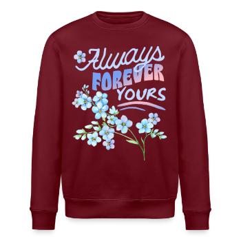 Forget-my-not, myosotis, Saint-Valentin - Sweat bio ROLLER Stanley/Stella Unisexe - bordeaux - Devant - Nik (191cm)
