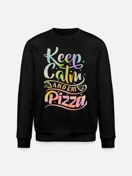 Pizza Saying, Keep-Calm, Italian Pizzeria - Stanley/Stella ROLLER Unisex Organic Sweatshirt - black
