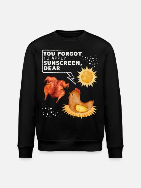 Sjovt kylling siger, kylling vittighed solbadning - Stanley/Stella økologisk unisex-sweatshirt ROLLER - sort