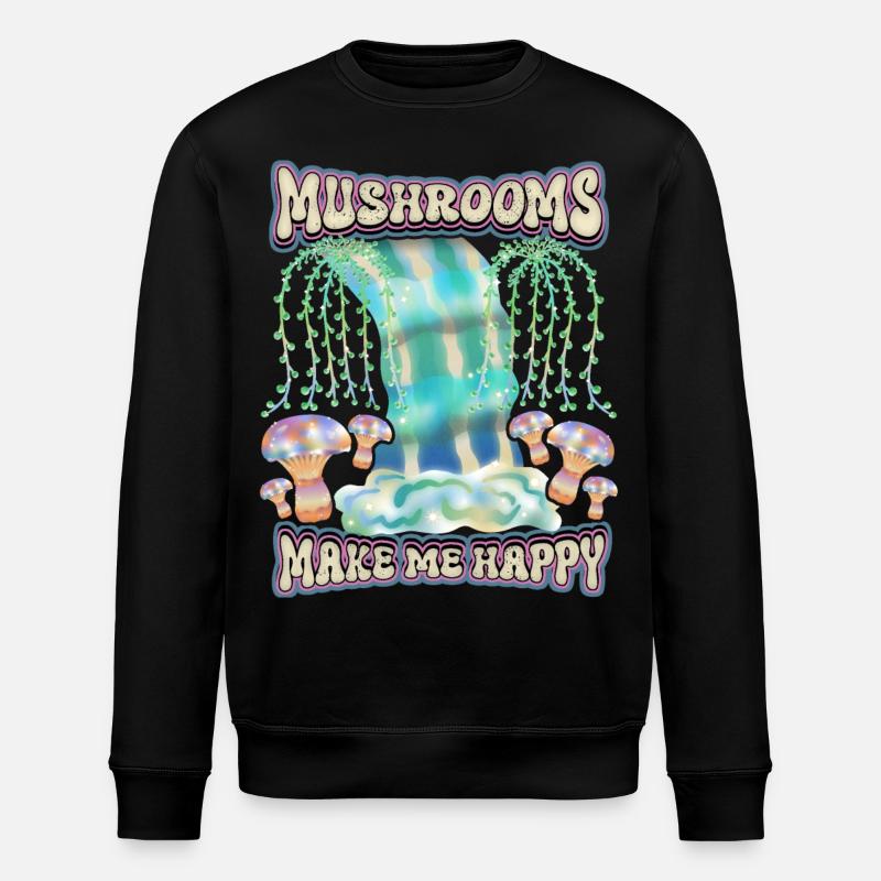 Magic Mushrooms, Psychedelic Mushrooms Surrealism - Stanley/Stella ROLLER Unisex Organic Sweatshirt - black