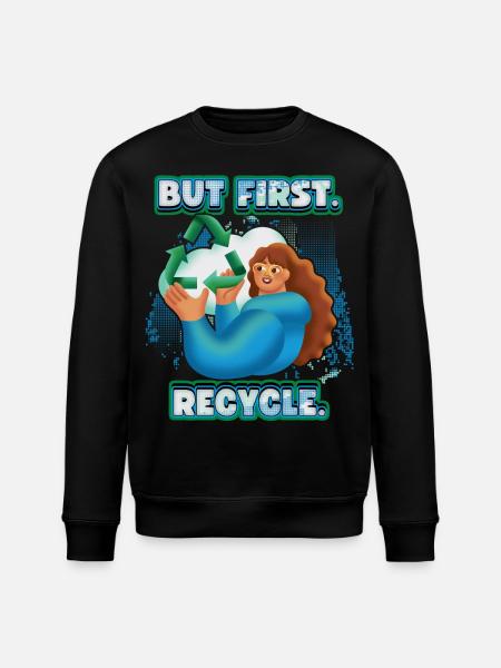 Recycle, recycle, environmental protection slogan - Stanley/Stella ROLLER Unisex Organic Sweatshirt - black