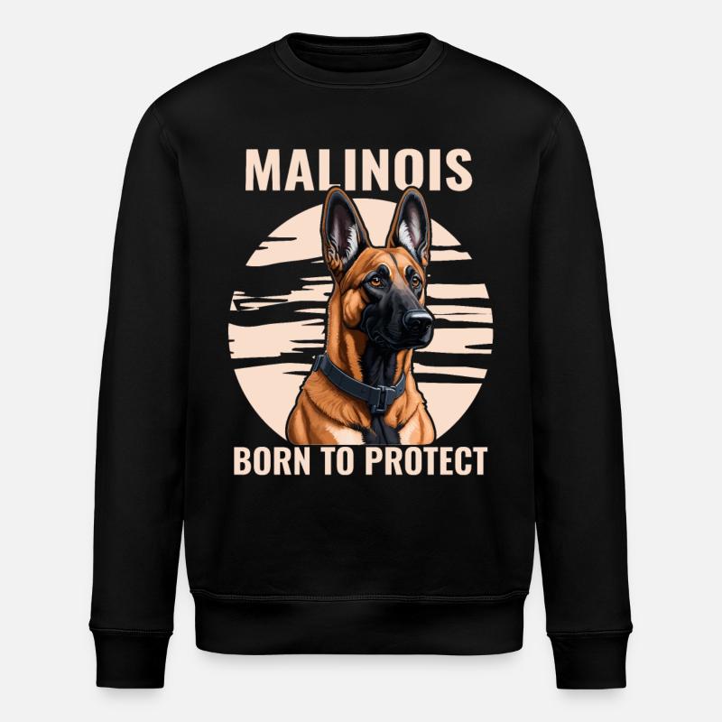 Malinois - Né pour protéger - Sweat bio ROLLER Stanley/Stella Unisexe - noir