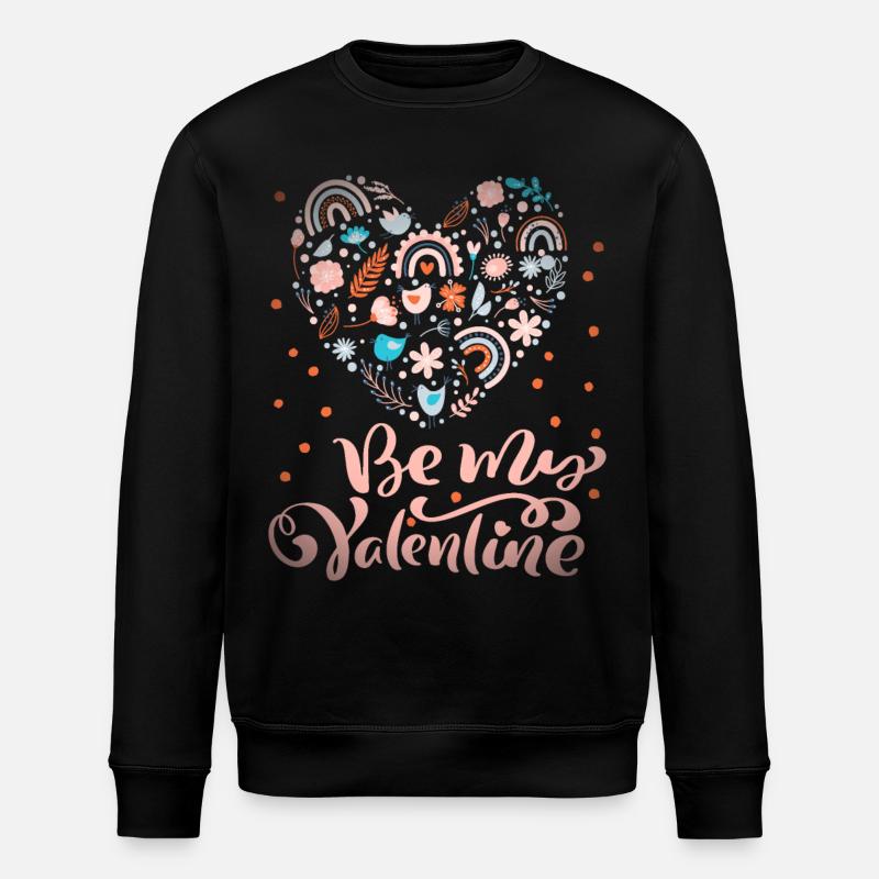 Be-My-Valentine Dicton Saint-Valentin avec arc-en-ciel - Sweat bio ROLLER Stanley/Stella Unisexe - noir