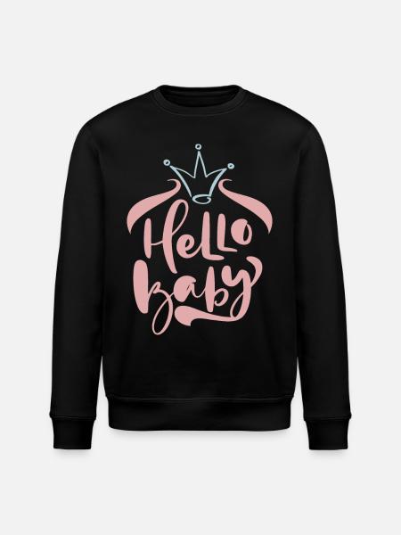 Hello-Baby, Baby-Party, Geburt, Typografie-Design - Stanley/Stella Unisex Bio-Sweatshirt ROLLER - Schwarz