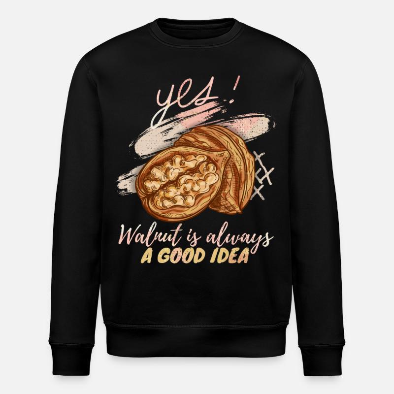 Walnuts, walnuts, nut, funny saying - Stanley/Stella ROLLER Unisex Organic Sweatshirt - black