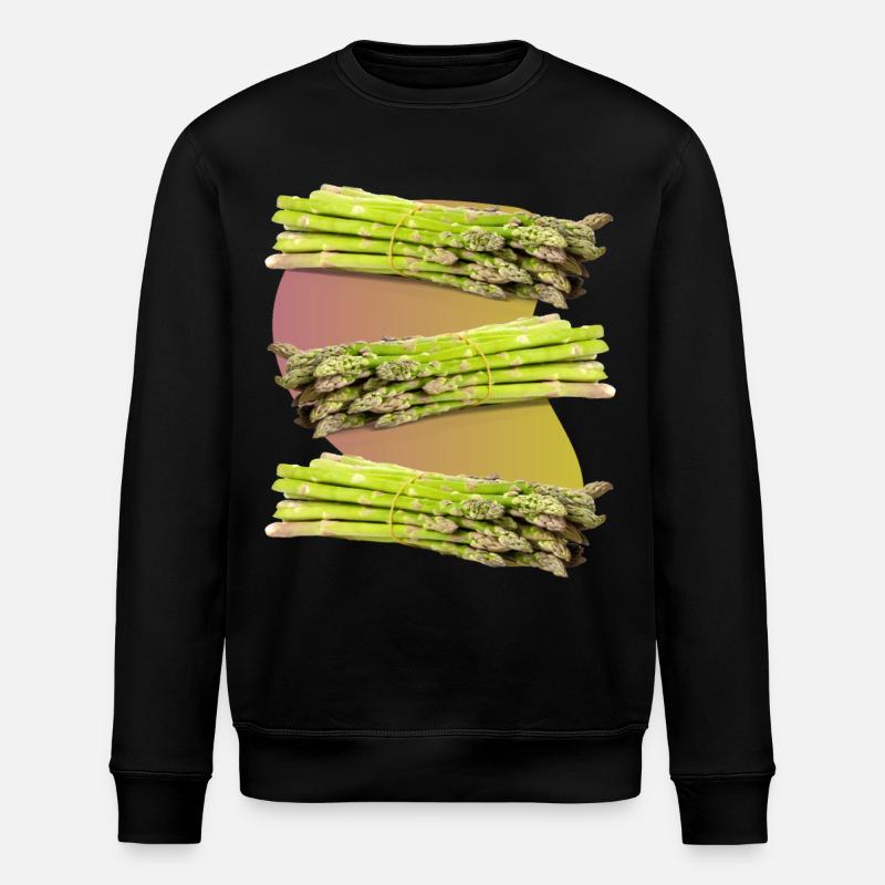 Spargel, grüner Spargel - Stanley/Stella Unisex Bio-Sweatshirt ROLLER - Schwarz