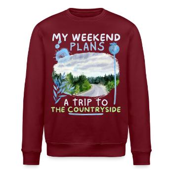 Weekend Car Excursion, Camping, Shore Excursion - Stanley/Stella ROLLER Unisex Organic Sweatshirt - burgundy - Front - Nik (191cm)