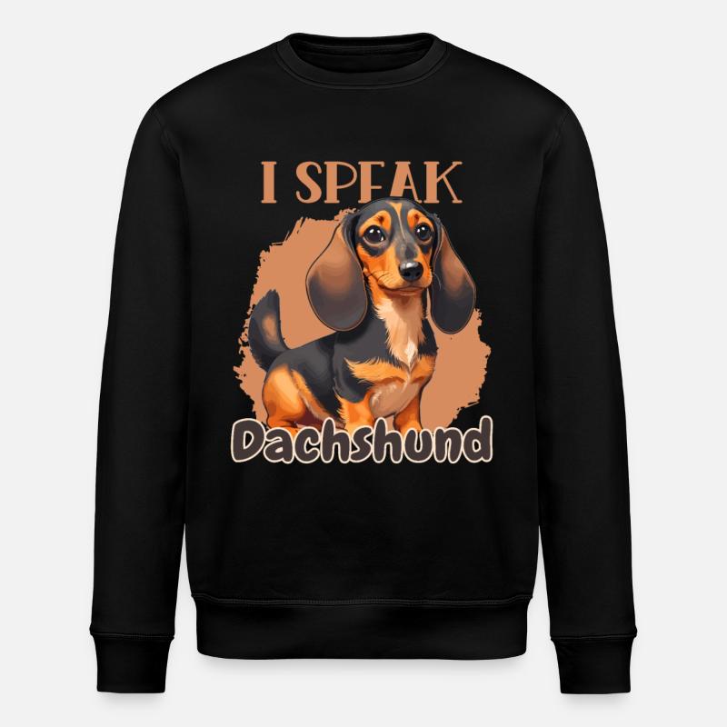I speak Dachshund - Stanley/Stella Unisex Bio-Sweatshirt ROLLER - Schwarz