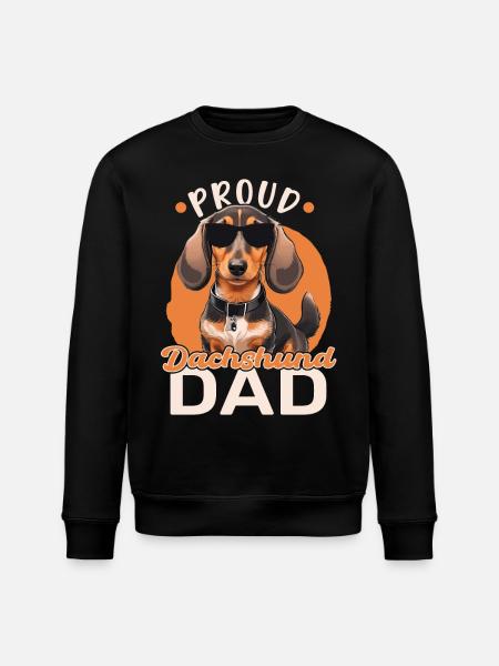 Proud Dachshund Dad - Stanley/Stella ROLLER Unisex Organic Sweatshirt - black