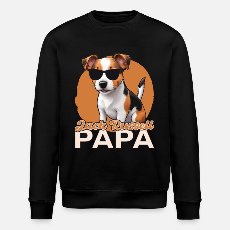Jack Russell Papa - Stanley/Stella Unisex Bio-Sweatshirt ROLLER - Schwarz