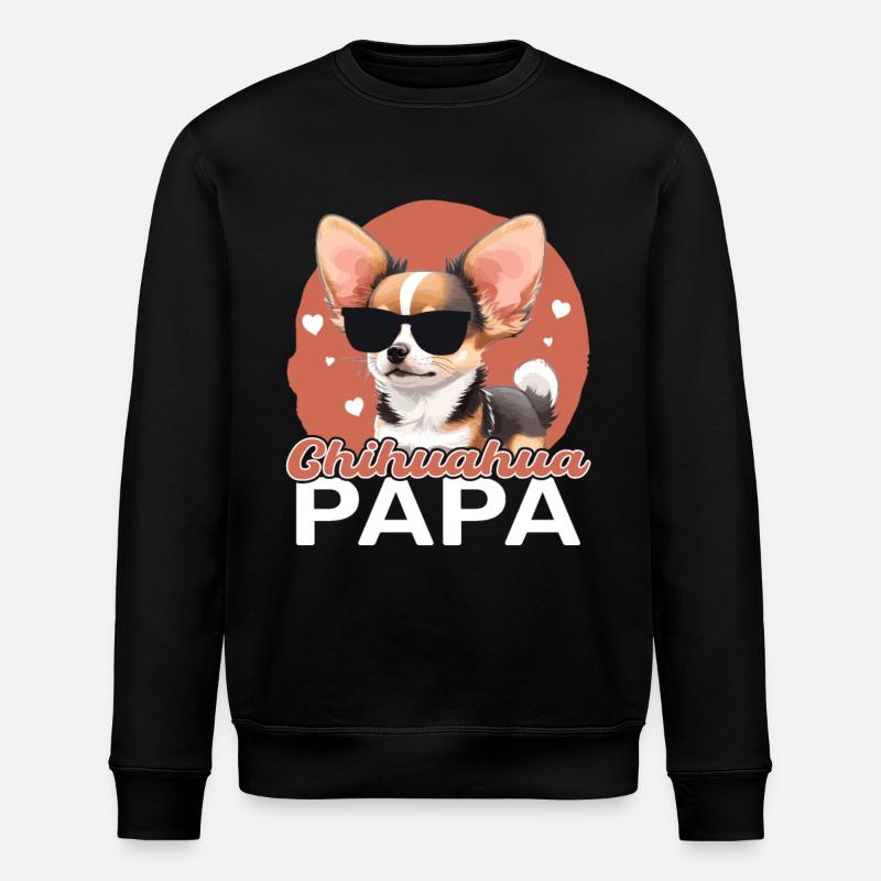 Chihuahua Papa - Stanley/Stella Unisex Bio-Sweatshirt ROLLER - Schwarz