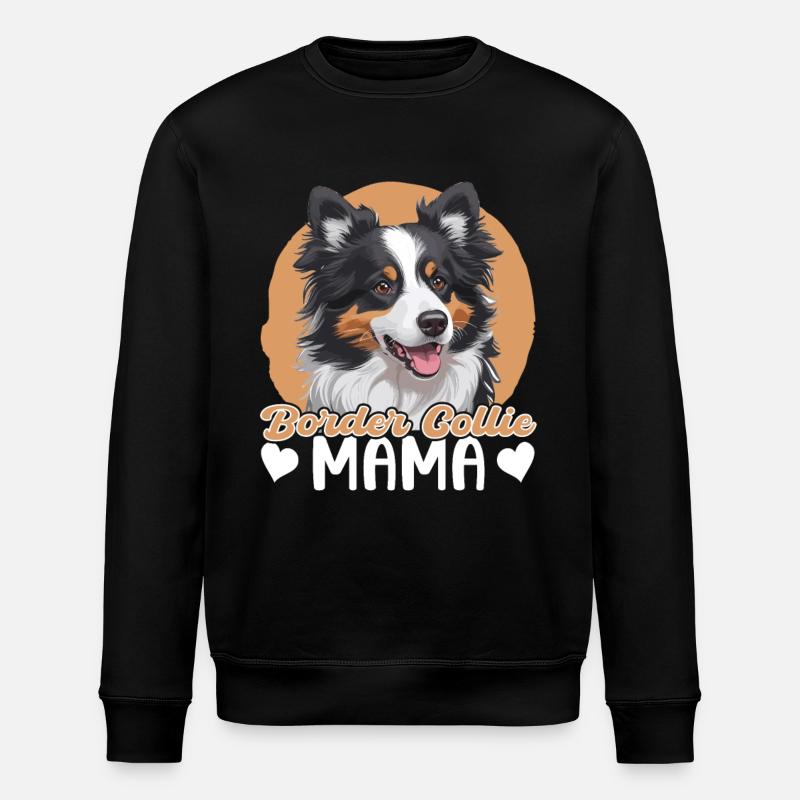 Border Collie Mama - Stanley/Stella ROLLER Unisex Organic Sweatshirt - black