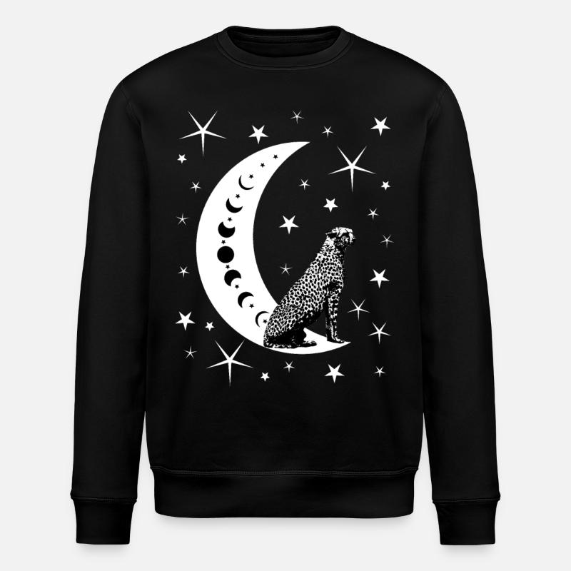 Guépard - Lune - Étoiles - Fantaisie - Sweat bio ROLLER Stanley/Stella Unisexe - noir