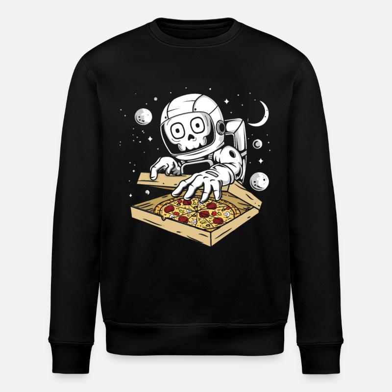 Pizza astronaute - Sweat bio ROLLER Stanley/Stella Unisexe - noir