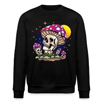 Mushroom skull - Stanley/Stella ROLLER Unisex Organic Sweatshirt - black - Front - Nik (191cm)