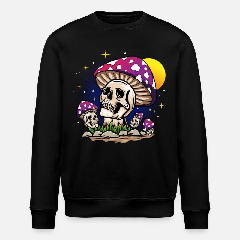 Crâne de champignon - Sweat bio ROLLER Stanley/Stella Unisexe - noir