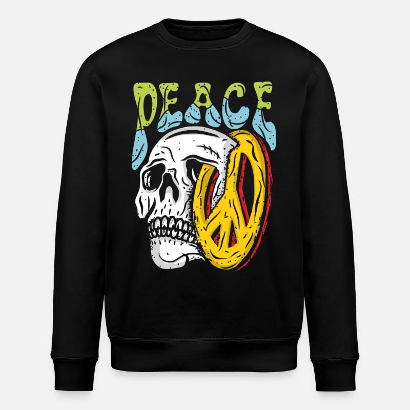 Peace Skull - Stanley/Stella Unisex Bio-Sweatshirt ROLLER - Schwarz