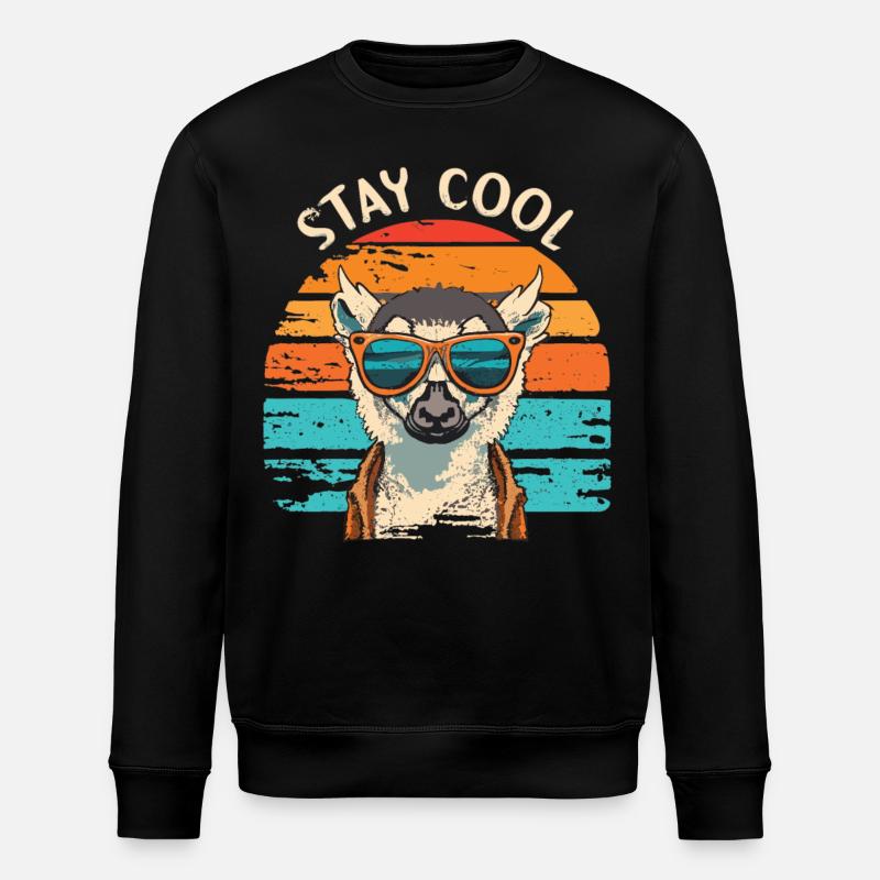 Stay Cool Lemur - Stanley/Stella Unisex Bio-Sweatshirt ROLLER - Schwarz