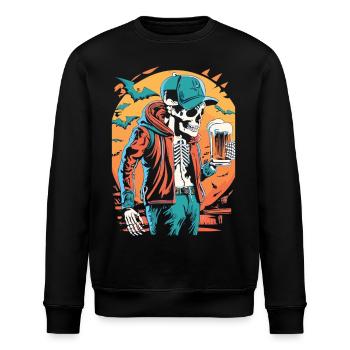 Plaisir de la bière d’Halloween avec squelette, le festival s’éveille - Sweat bio ROLLER Stanley/Stella Unisexe - noir - Devant - Nik (191cm)