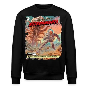 Comicstrip, 50er Jahre Comic, Weltraum Monster - Stanley/Stella Unisex Bio-Sweatshirt ROLLER - Schwarz - Vorne - Nik (191cm)