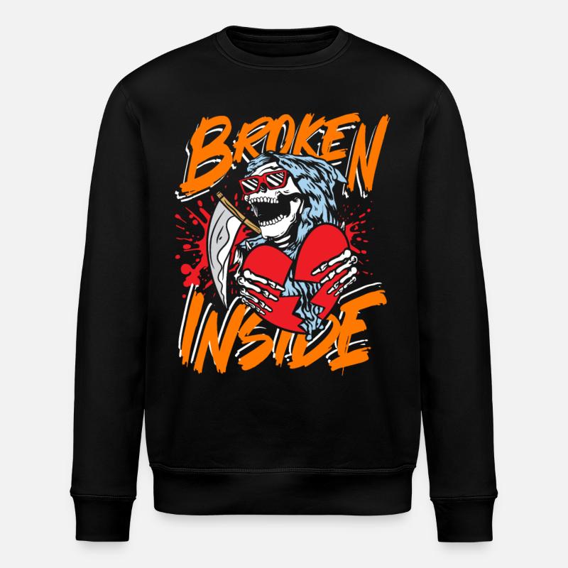 Broken inside - Stanley/Stella Unisex Bio-Sweatshirt ROLLER - Schwarz