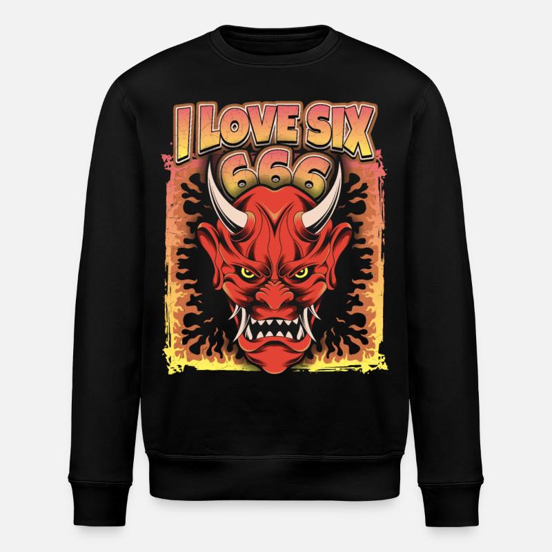 Devil-Devil, Satan Saying 666 - Stanley/Stella ROLLER Unisex Organic Sweatshirt - black