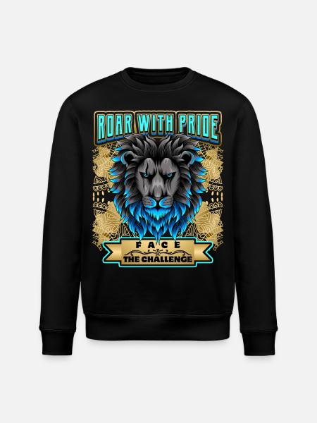 Lion Saying, Lion Head - Stanley/Stella ROLLER Unisex Organic Sweatshirt - black