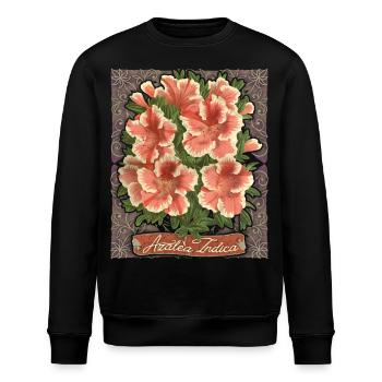 Azalée, Azalée Indica, fleurs botaniques Vintage - Sweat bio ROLLER Stanley/Stella Unisexe - noir - Devant - Nik (191cm)