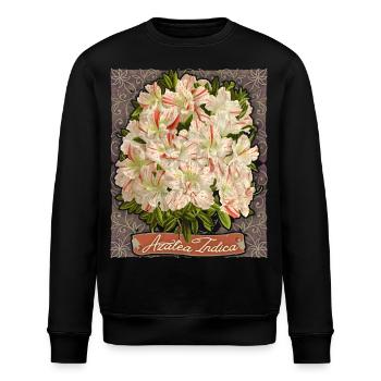 Azalée Indica, fleurs botaniques vintage, azalée - Sweat bio ROLLER Stanley/Stella Unisexe - noir - Devant - Nik (191cm)