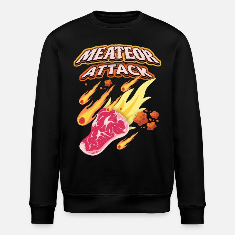 Steak, Fleisch, lustiger Spruch - Stanley/Stella Unisex Bio-Sweatshirt ROLLER - Schwarz