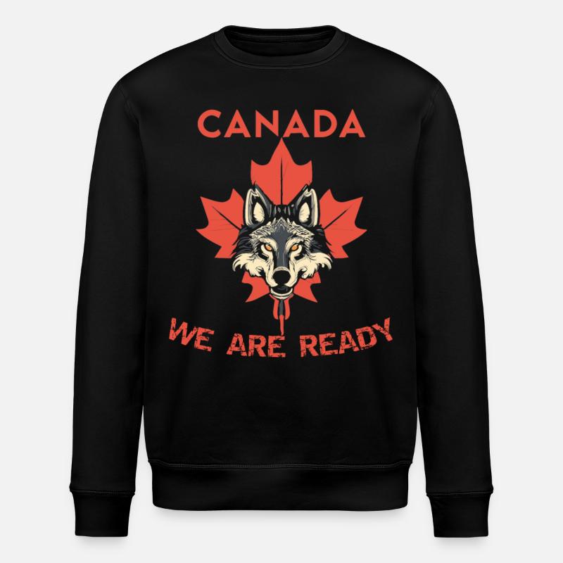 Canada Wolf Maple Leaf - Stanley/Stella ROLLER Unisex Organic Sweatshirt - black