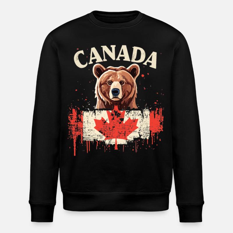 Canadian Bear Pride - Stanley/Stella ROLLER Unisex Organic Sweatshirt - black