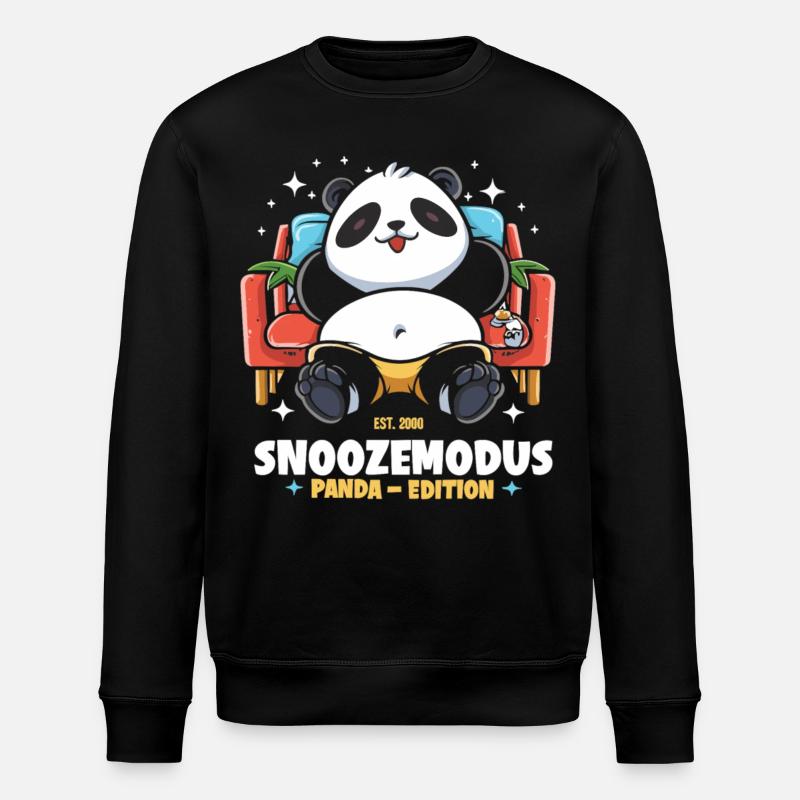 Panda Loafer's Paradise - Stanley/Stella ROLLER Unisex Organic Sweatshirt - black