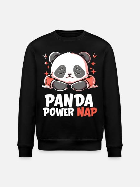 Panda Power Nap - Stanley/Stella ROLLER Unisex Organic Sweatshirt - black