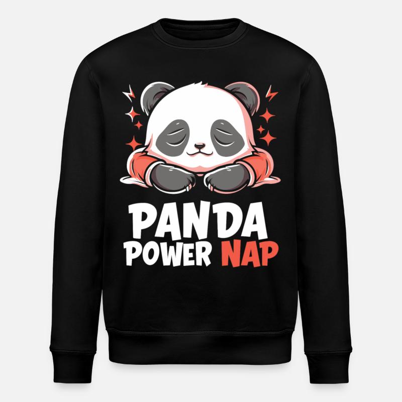 Panda Power Nap - Stanley/Stella Unisex Bio-Sweatshirt ROLLER - Schwarz