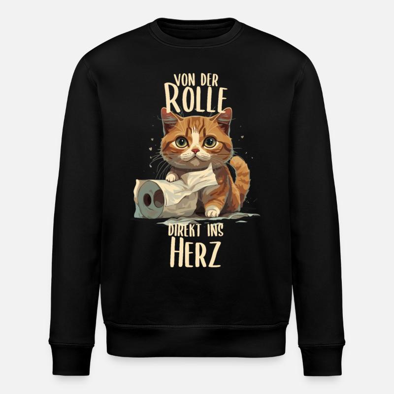 Playful Kitten: Toilet Fun - Stanley/Stella ROLLER Unisex Organic Sweatshirt - black