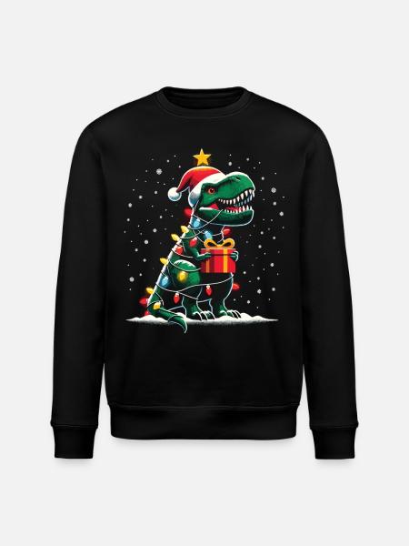 Tree Rex Ugly Christmas - Stanley/Stella ROLLER Unisex Organic Sweatshirt - black